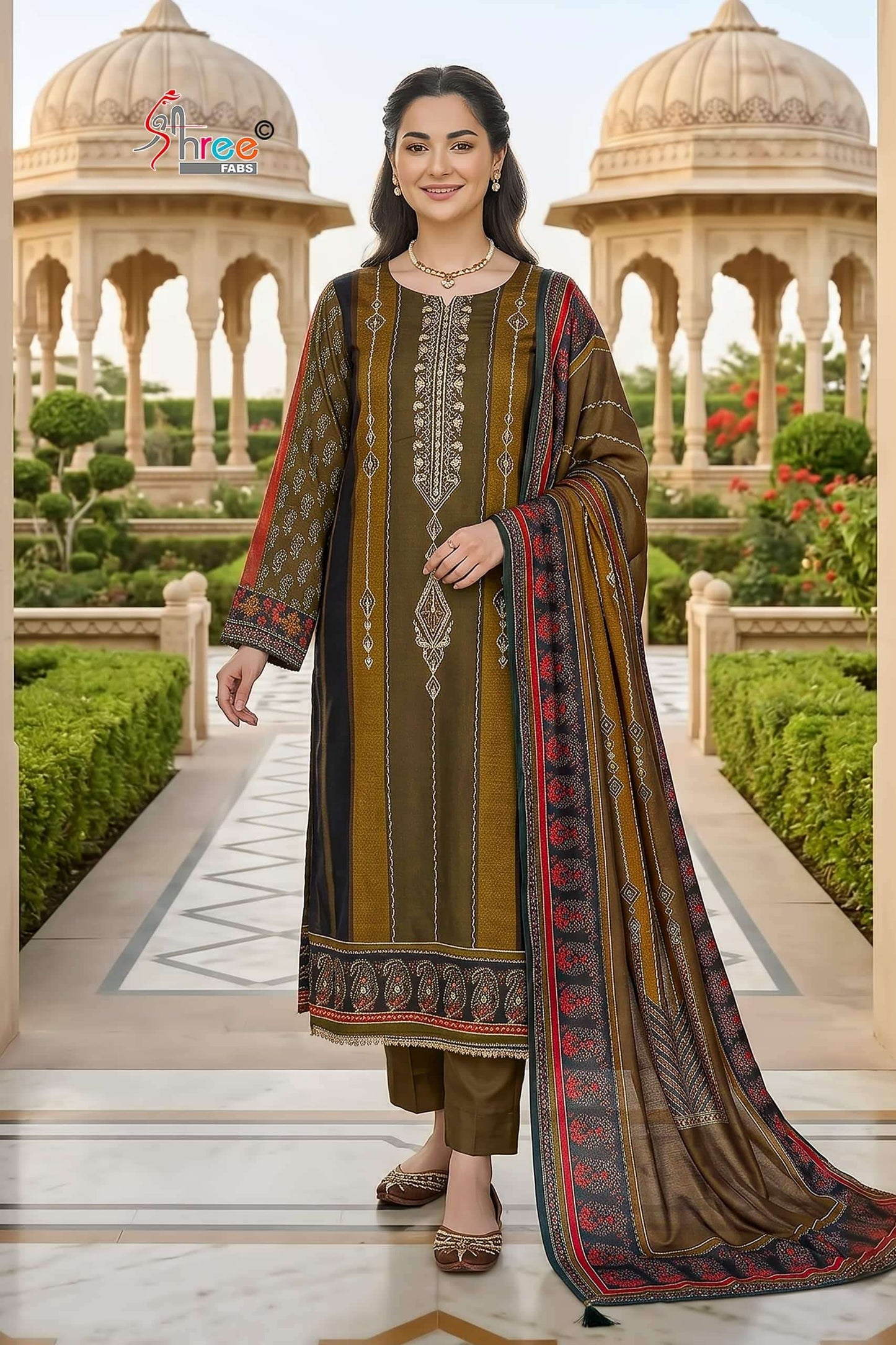 Shree Fab KT-354 Viscose Muslin Embroidered Pakistani Suit Set