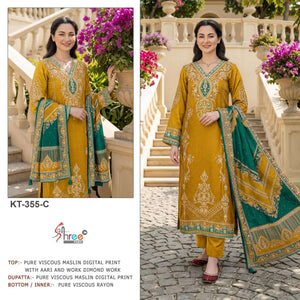 SHREE FAB KT-355 C Viscose Muslin Pakistani Suit - Amrah Wholesale