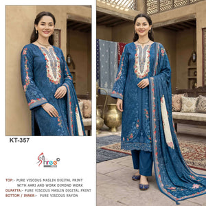 SHREE FAB KT - 357 Viscose Muslin Dress Material Wholesale - Amrah Wholesale
