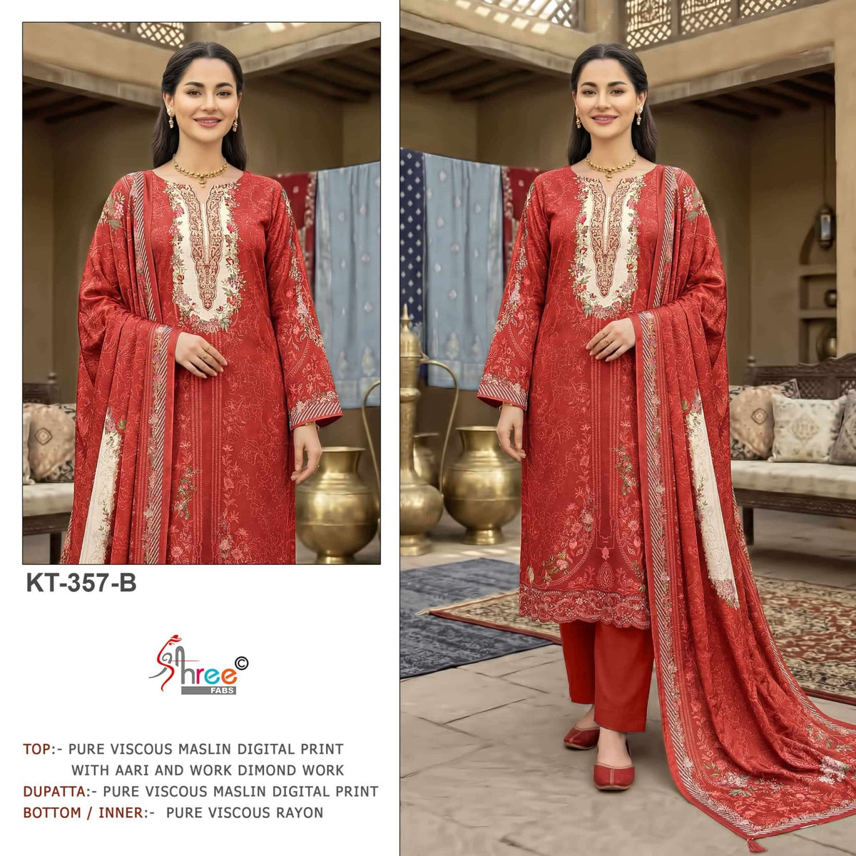 SHREE FAB KT - 357 Viscose Muslin Dress Material Wholesale - Amrah Wholesale