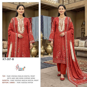 SHREE FAB KT - 357 Viscose Muslin Dress Material Wholesale - Amrah Wholesale