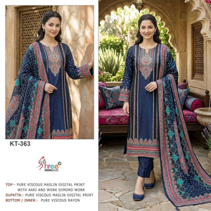 Shree Fab KT-363 Viscose Muslin Embroidered Pakistani Suit - Amrah Wholesale