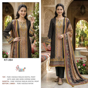 SHREE FAB KT - 364 Viscose Muslin Pakistani Suit - Amrah Wholesale