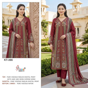 SHREE FAB KT - 366 Viscose Muslin Dress Material - Amrah Wholesale