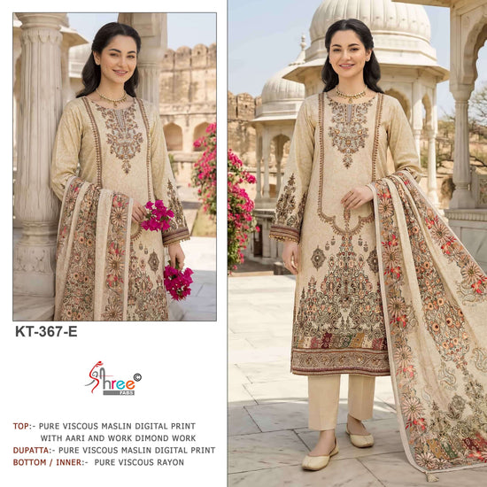 SHREE FAB KT-367 Viscose Muslin Embroidered Pakistani Suit