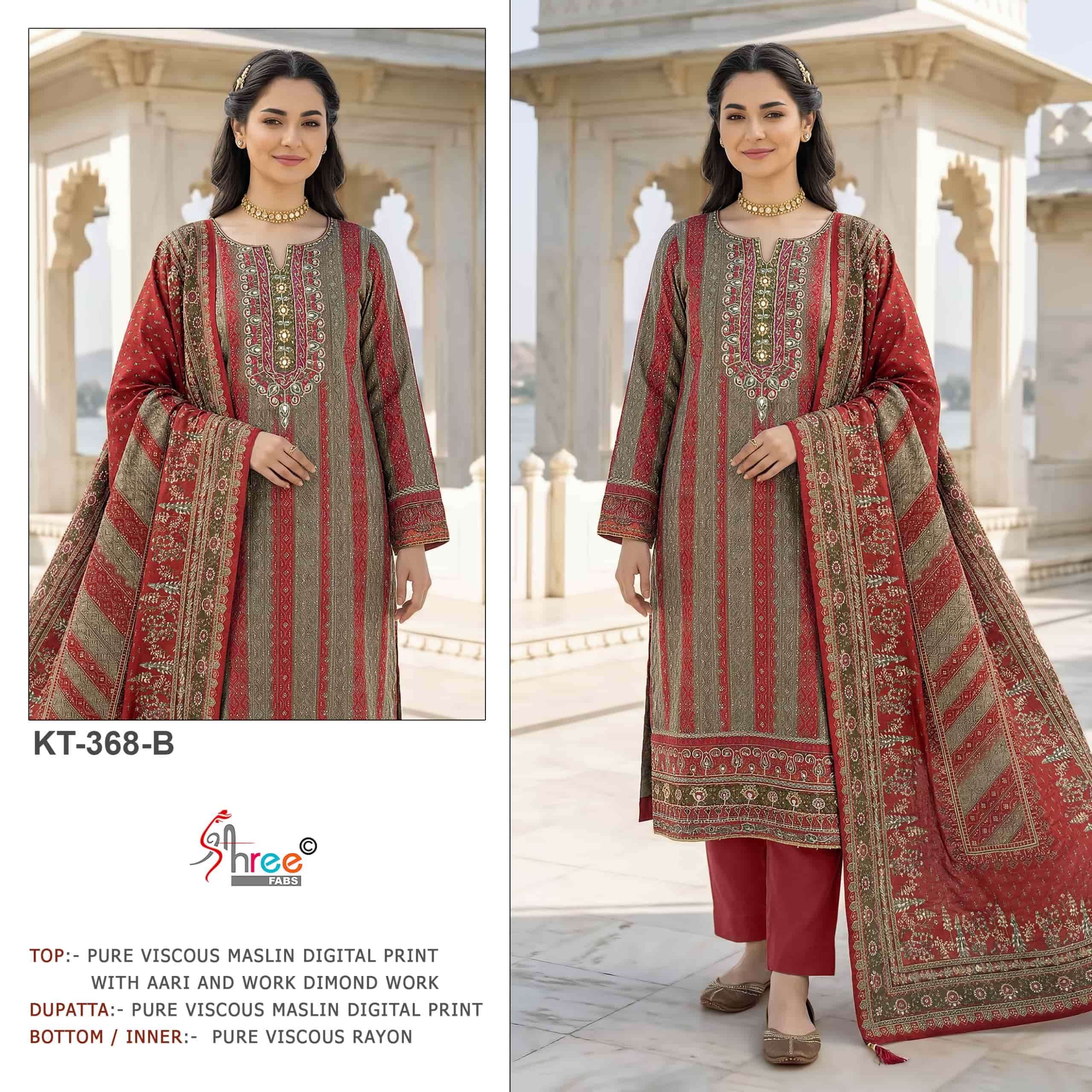 SHREE FAB KT-368 Viscose Muslin Pakistani Suit Wholesale Collection