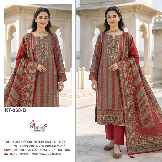 SHREE FAB KT-368 Viscose Muslin Pakistani Suit Wholesale Collection