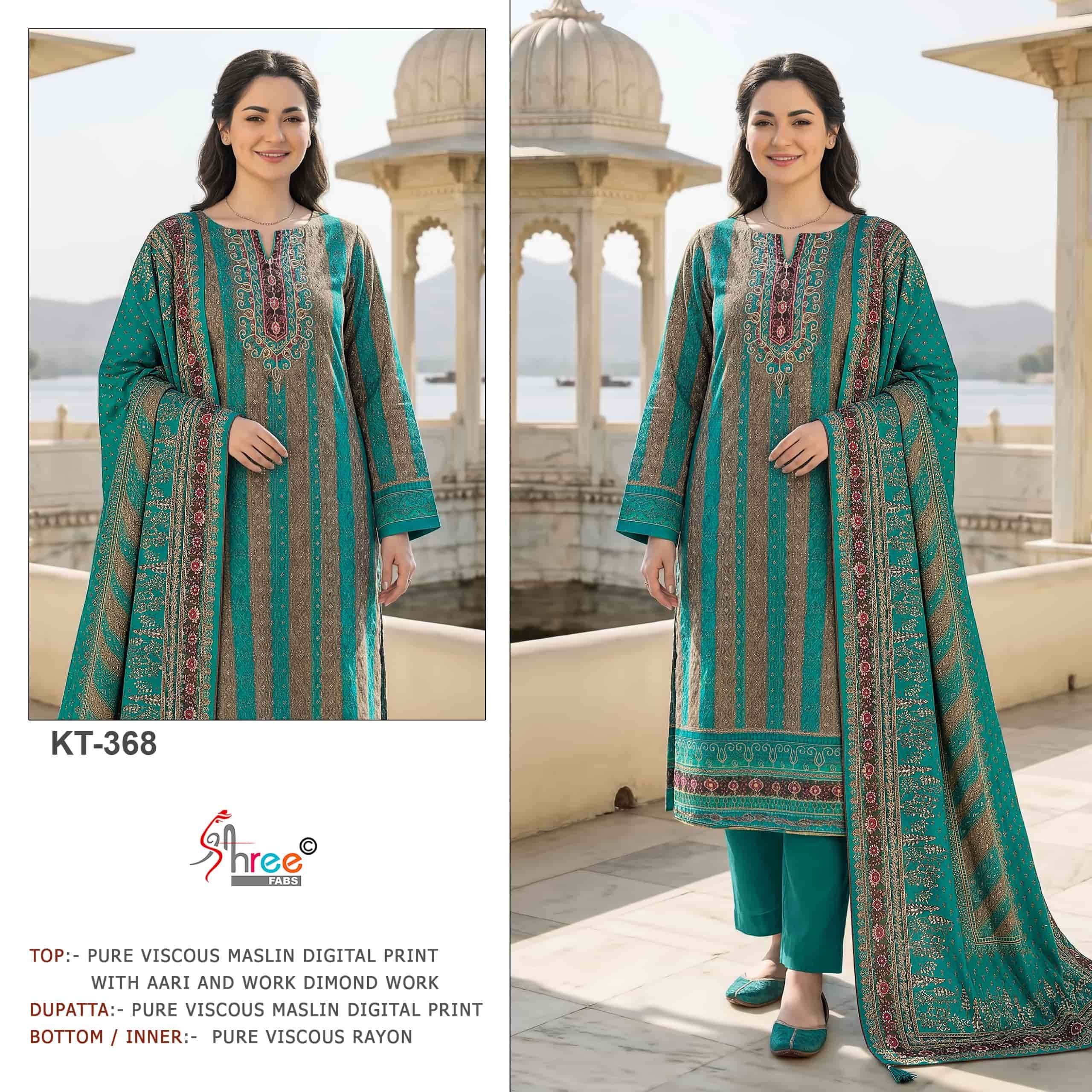 SHREE FAB KT-368 Viscose Muslin Pakistani Suit Wholesale Collection