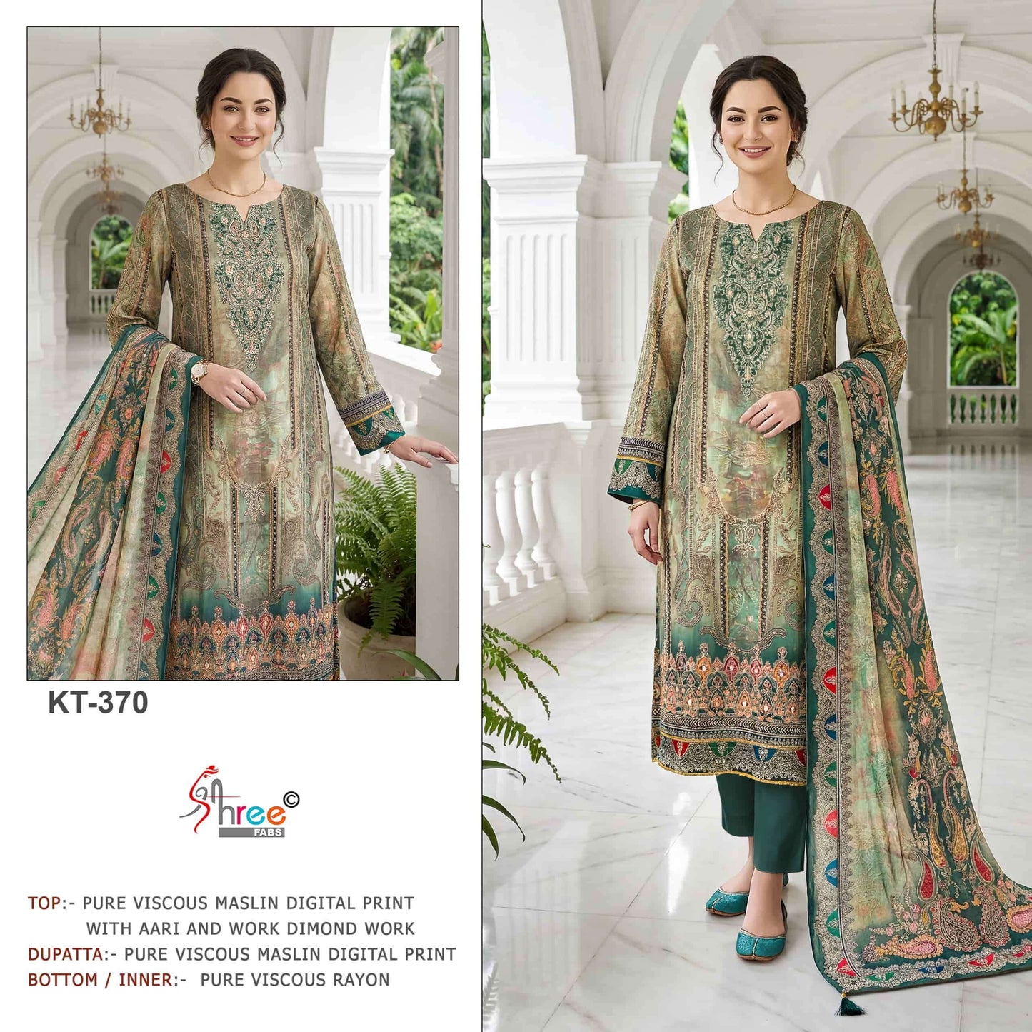 Shree Fab KT-370 Viscose Muslin Pakistani Suit