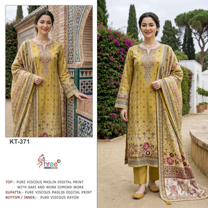 SHREE FAB KT-371 Viscose Muslin Pakistani Suit - Amrah Wholesale
