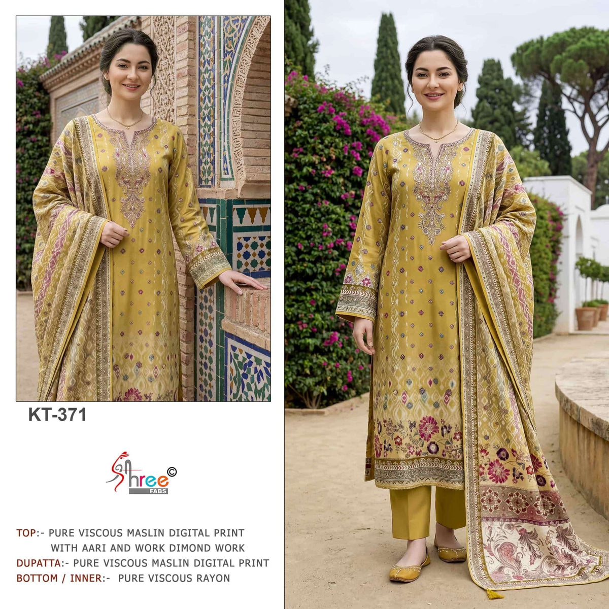 SHREE FAB KT-371 Viscose Muslin Pakistani Suit - Amrah Wholesale