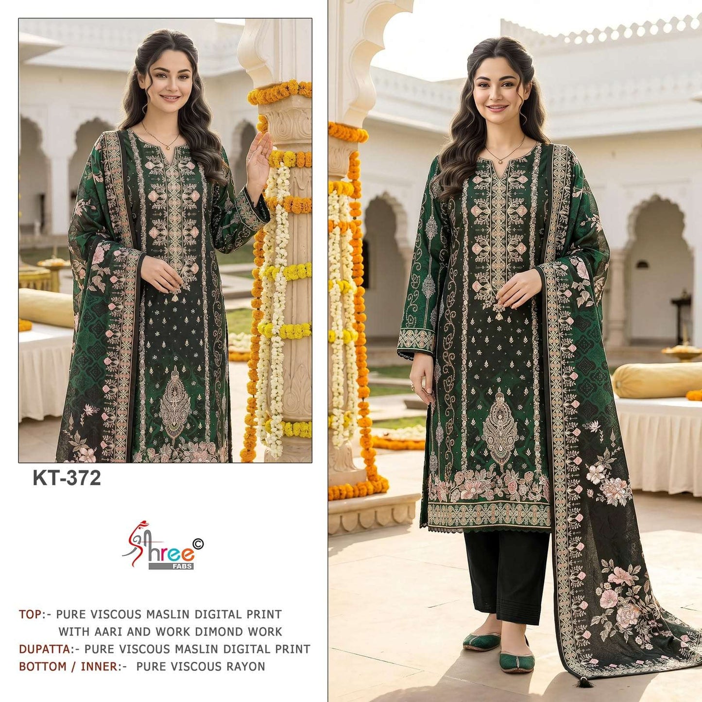 Shree Fab KT-372 Viscose Muslin Embroidered Pakistani Suit