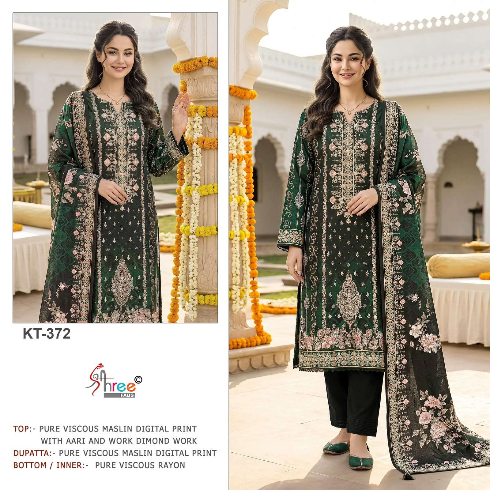Shree Fab KT-372 Viscose Muslin Embroidered Pakistani Suit