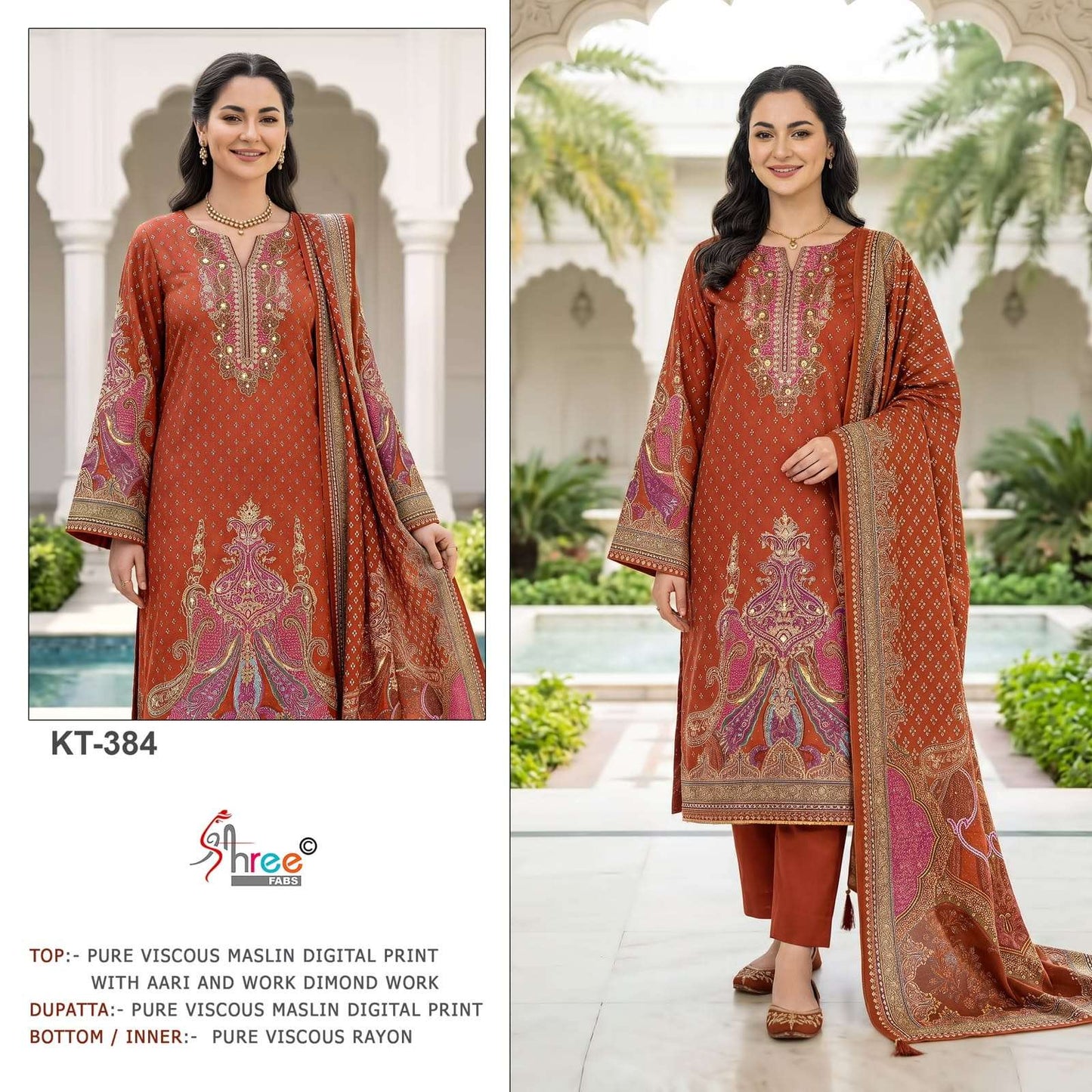 SHREE FAB KT-384 Viscose Muslin Dress Material