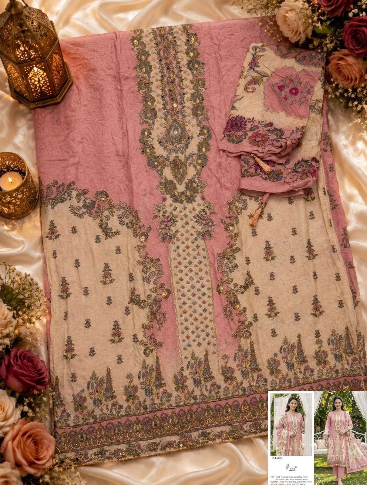 SHREE FAB KT-396 Viscose Muslin Embroidered Pakistani Suit