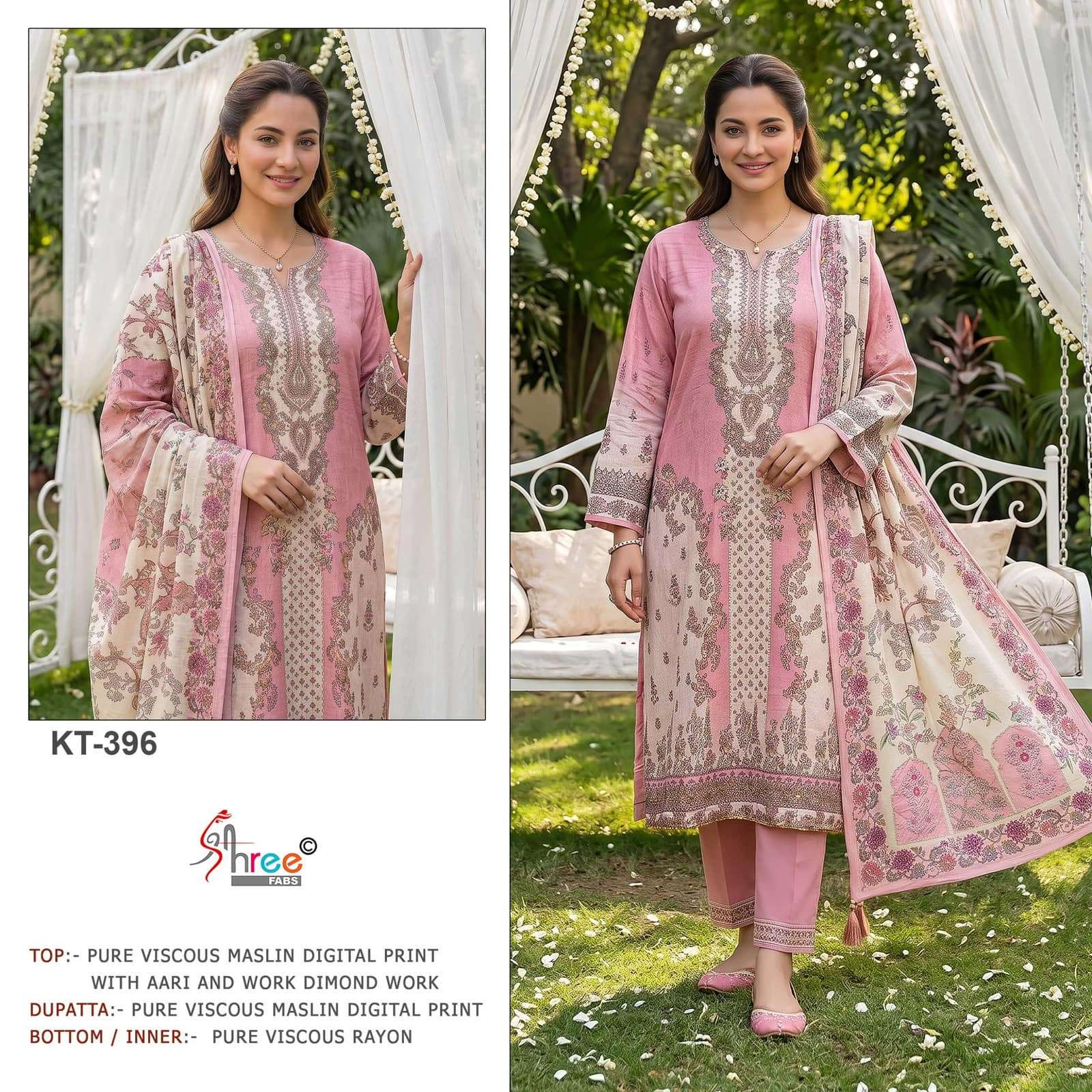 SHREE FAB KT-396 Viscose Muslin Embroidered Pakistani Suit