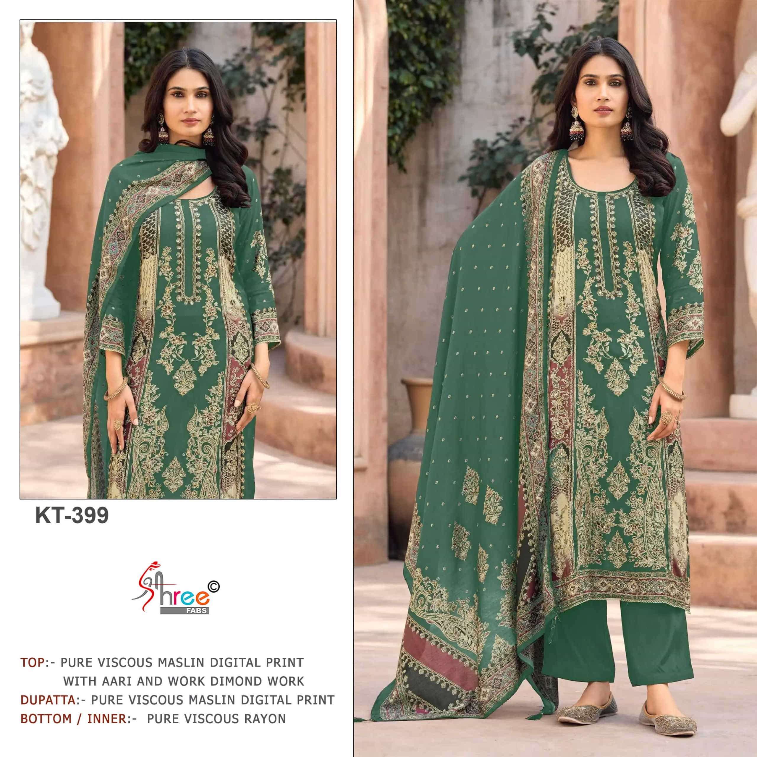 SHREE FAB KT-399 Viscose Muslin Embroidery Pakistani Suit
