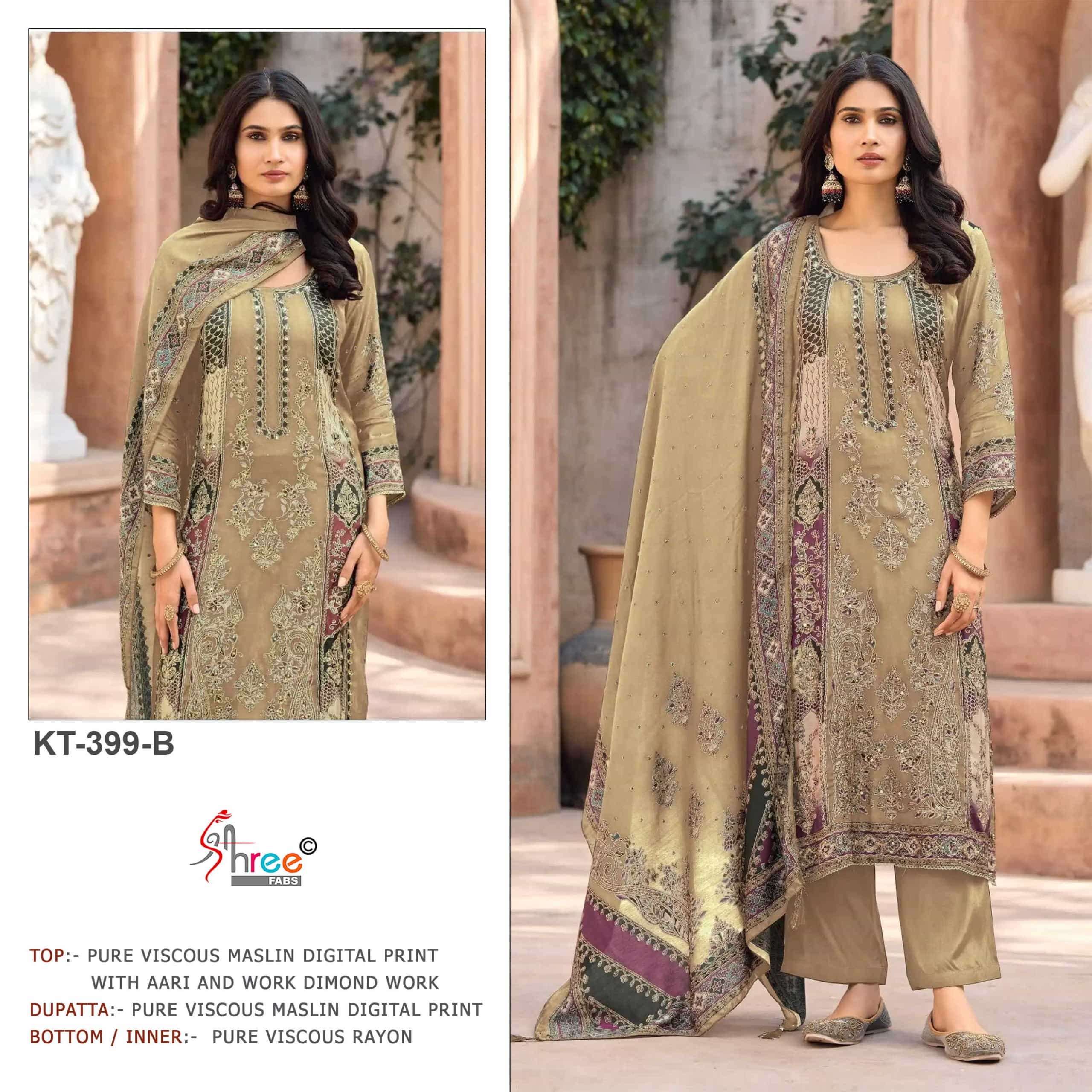 SHREE FAB KT-399 Viscose Muslin Embroidery Pakistani Suit