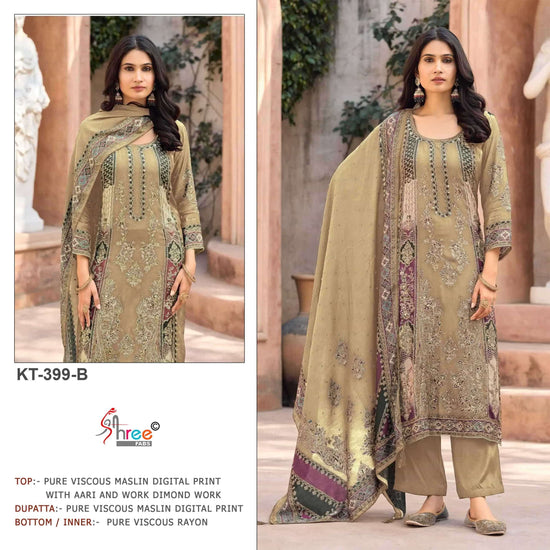 SHREE FAB KT-399 Viscose Muslin Embroidery Pakistani Suit