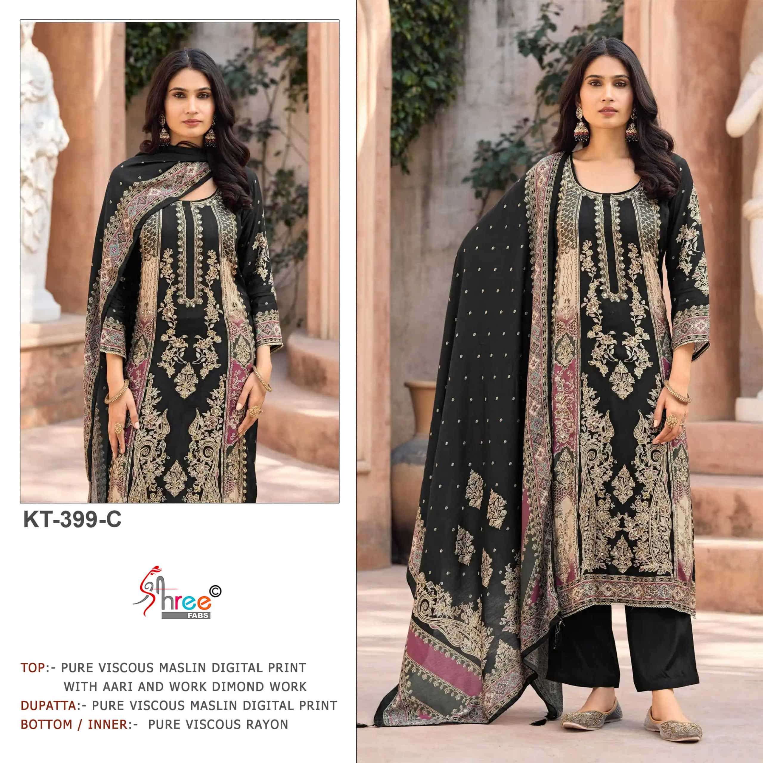 SHREE FAB KT-399 Viscose Muslin Embroidery Pakistani Suit