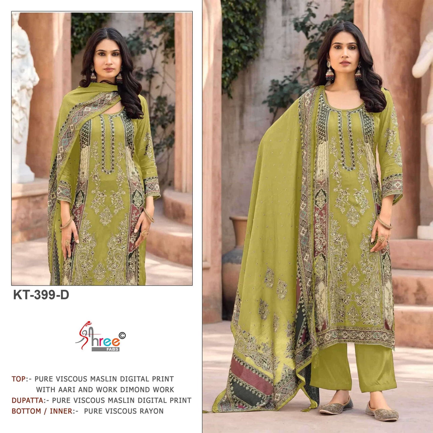 SHREE FAB KT-399 Viscose Muslin Embroidery Pakistani Suit