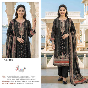 Shree Fab KT-408 Viscose Muslin Printed Semi Stitched Pakistani Suit
