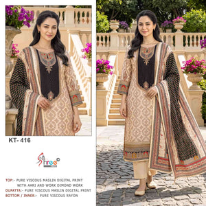Shree Fab KT-416 Viscose Muslin Digital Printed Salwar Suit