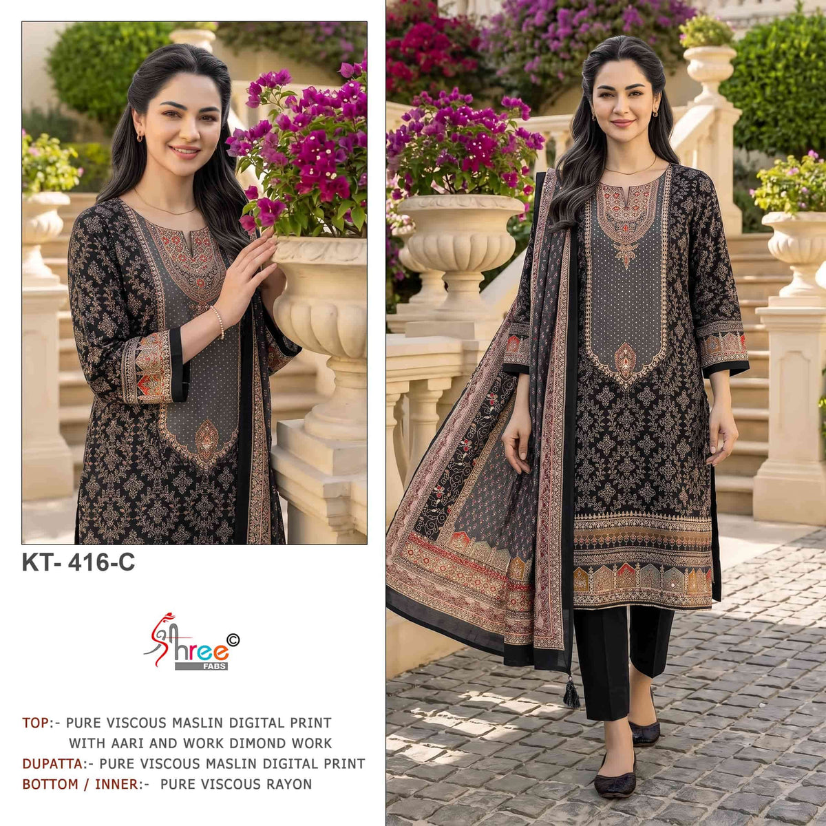 Shree Fab KT-416 Viscose Muslin Digital Printed Salwar Suit