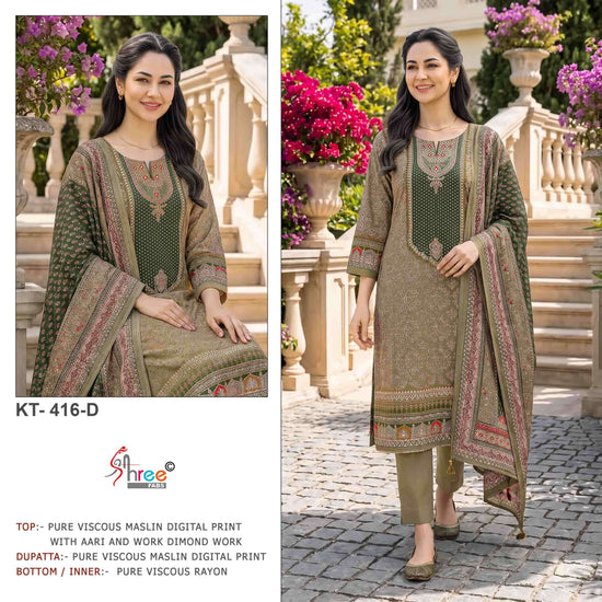 Shree Fab KT-416 Viscose Muslin Digital Printed Salwar Suit