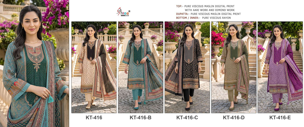 Shree Fab KT-416 Viscose Muslin Digital Printed Salwar Suit