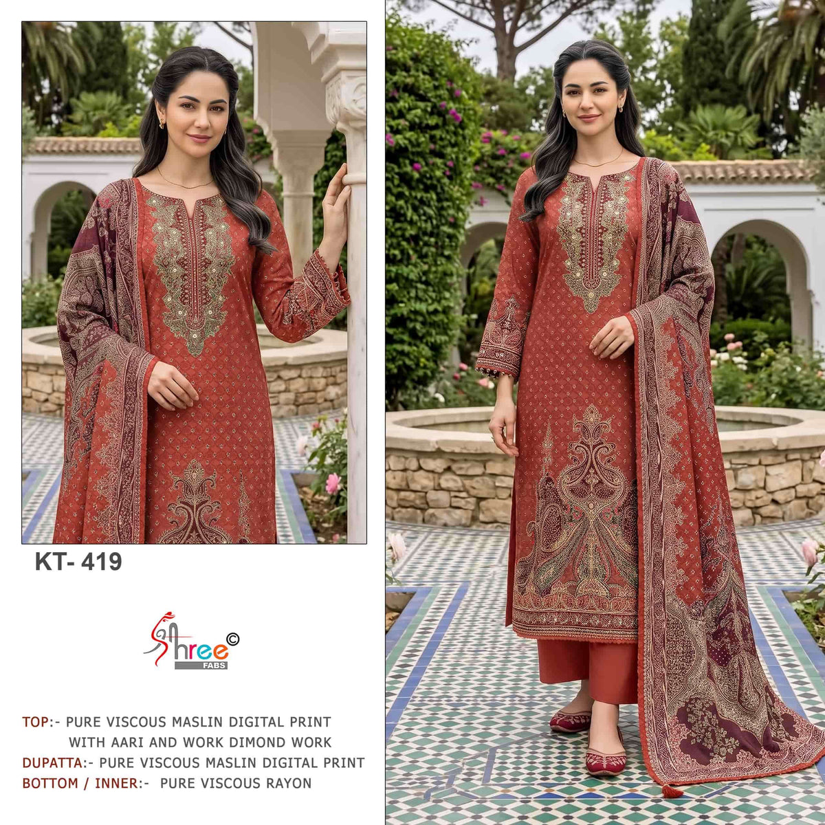SHREE FAB KT-419 Viscose Muslin Salwar Suit