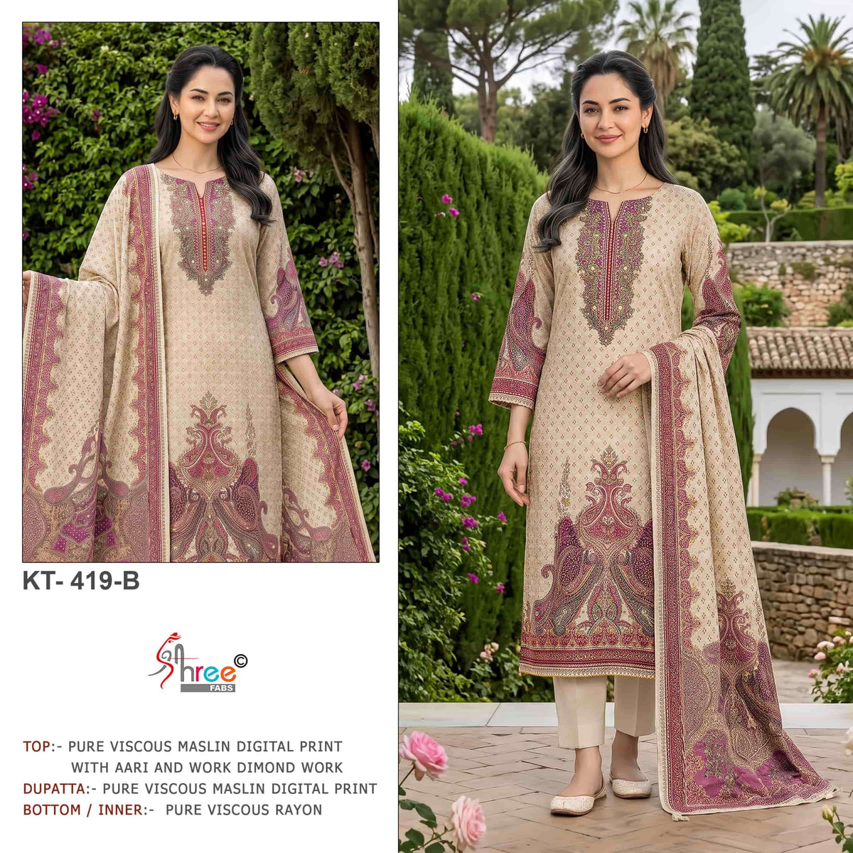 SHREE FAB KT-419 Viscose Muslin Salwar Suit