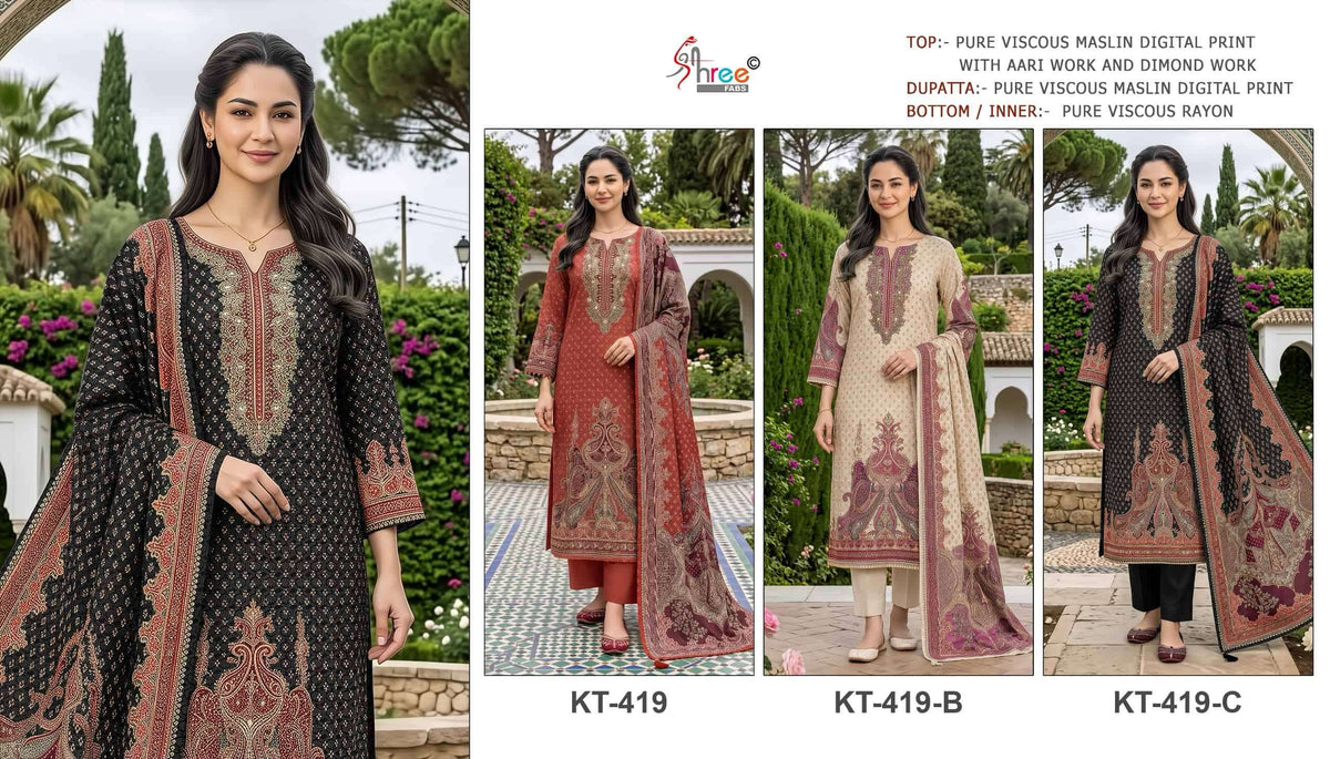 SHREE FAB KT-419 Viscose Muslin Salwar Suit
