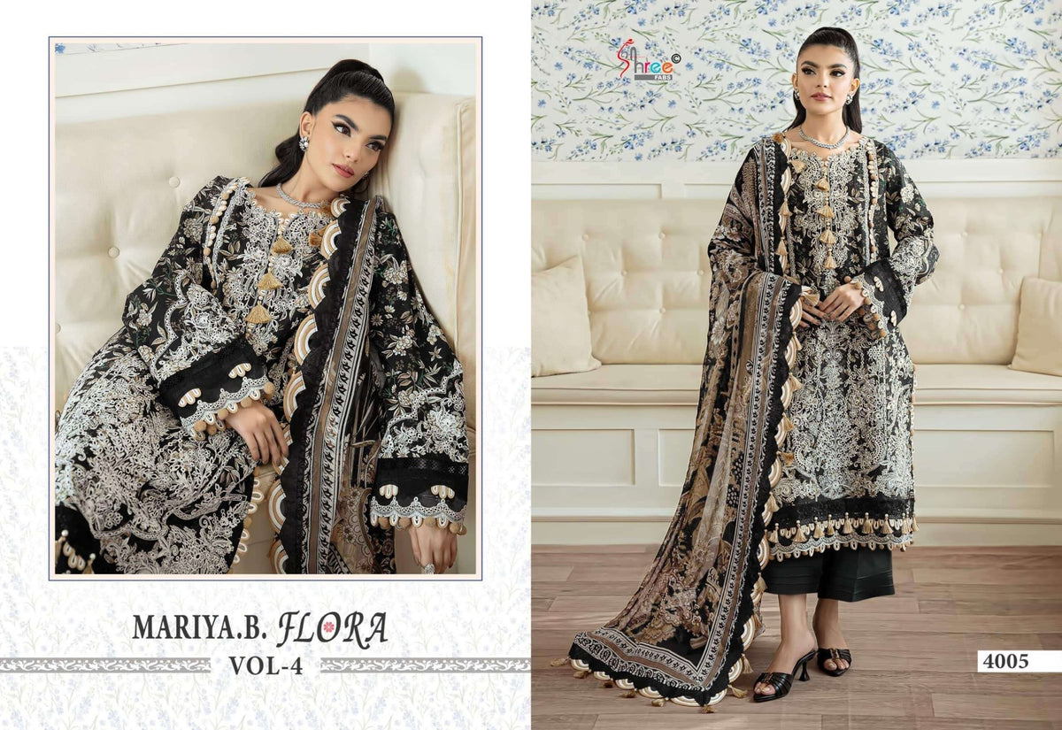 Shree Fab Maria B Flora Cotton Printed Dress Material - Amrah Wholesale