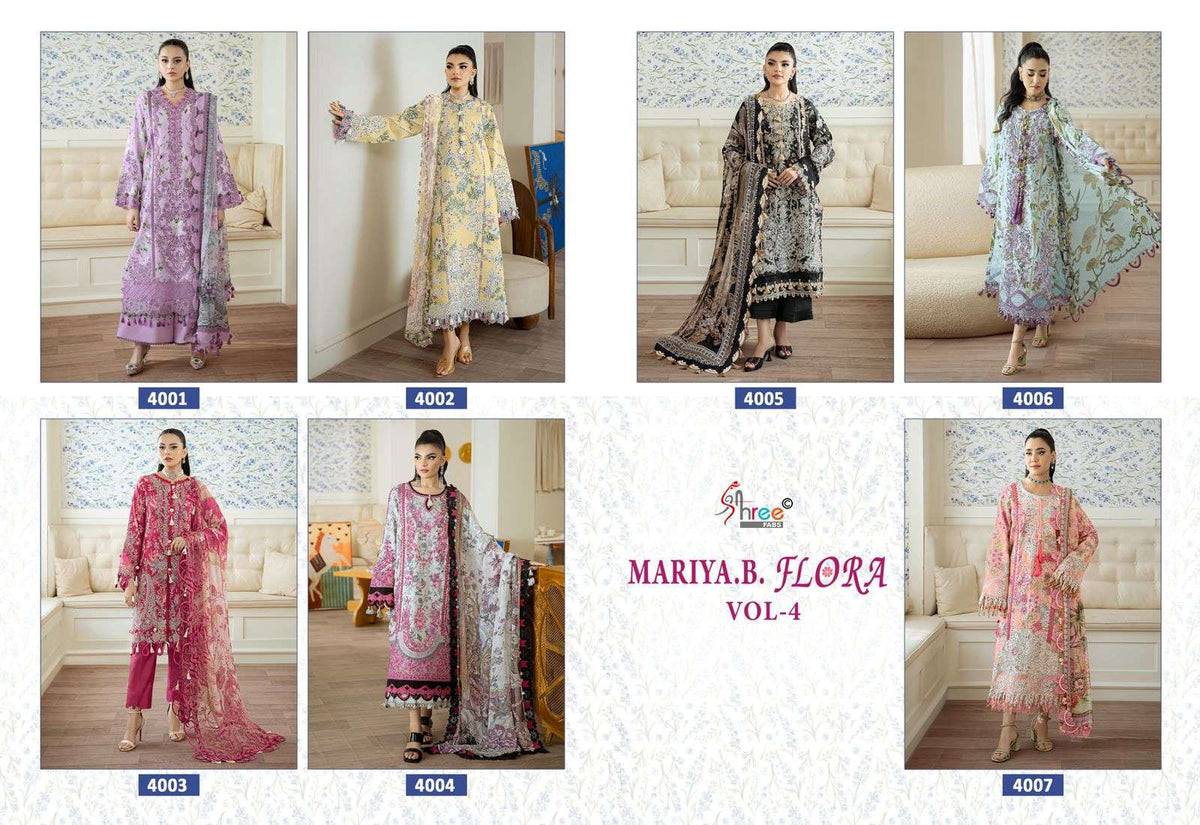 Shree Fab Maria B Flora Cotton Printed Dress Material - Amrah Wholesale