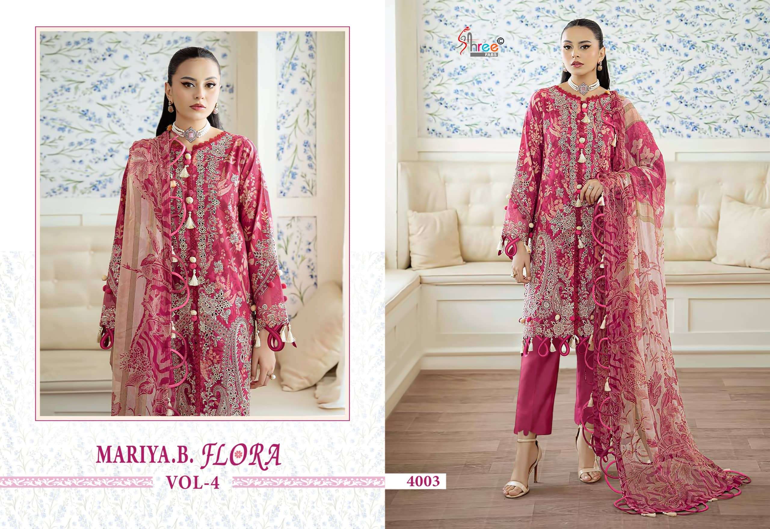 Shree Fab Maria B Flora Cotton Printed Dress Material