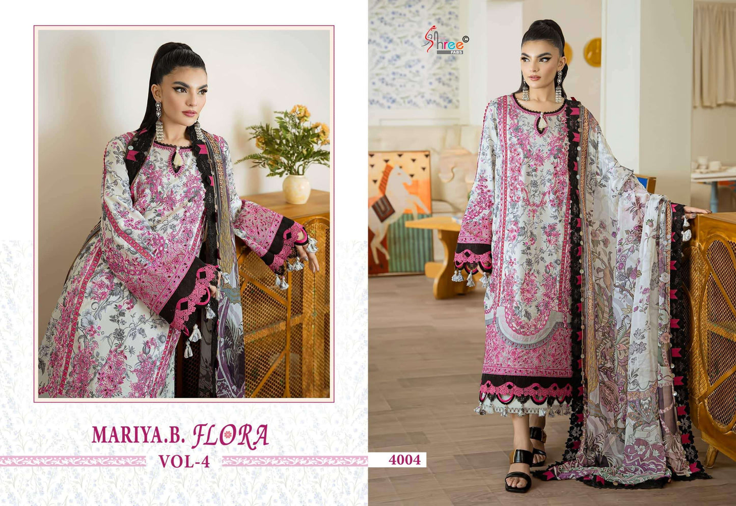 Shree Fab Maria B Flora Cotton Printed Dress Material