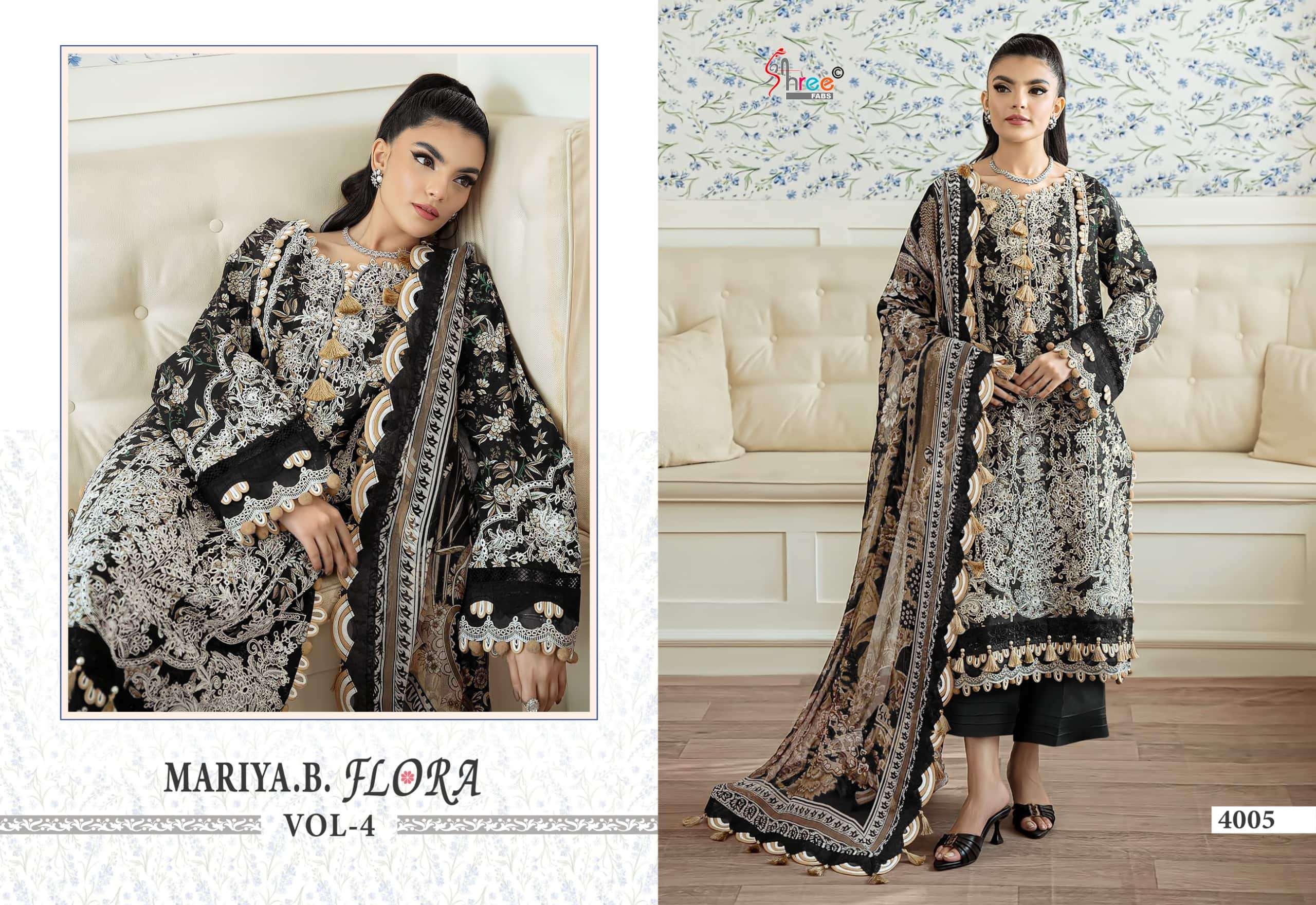 Shree Fab Maria B Flora Cotton Printed Dress Material