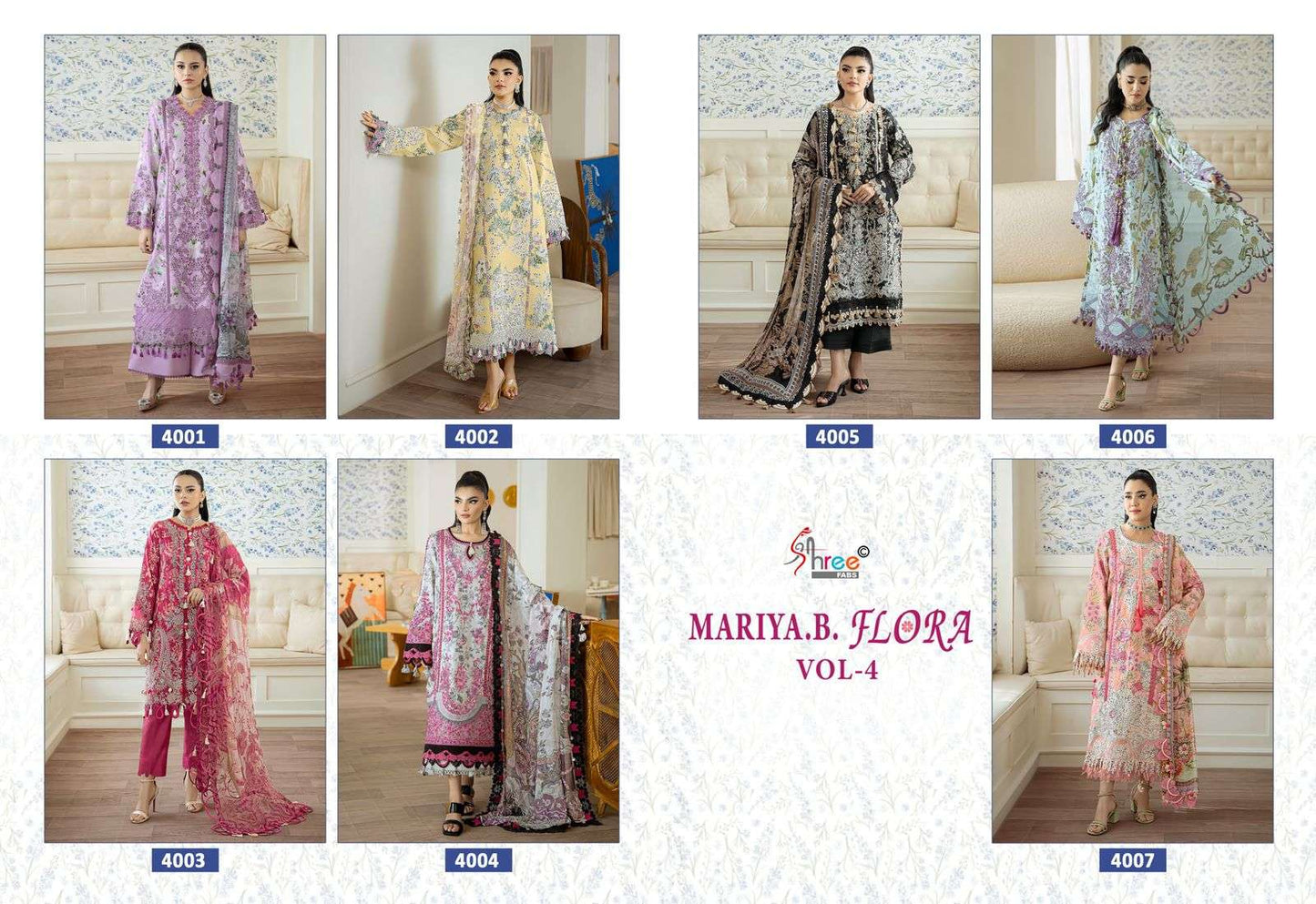 Shree Fab Maria B Flora Cotton Printed Dress Material