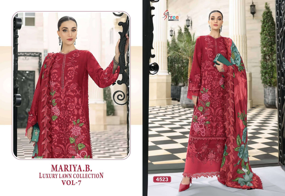 SHREE FAB Maria B Lawn Collection Vol-7 Cotton Embroidered Pakistani Suit - Amrah Wholesale