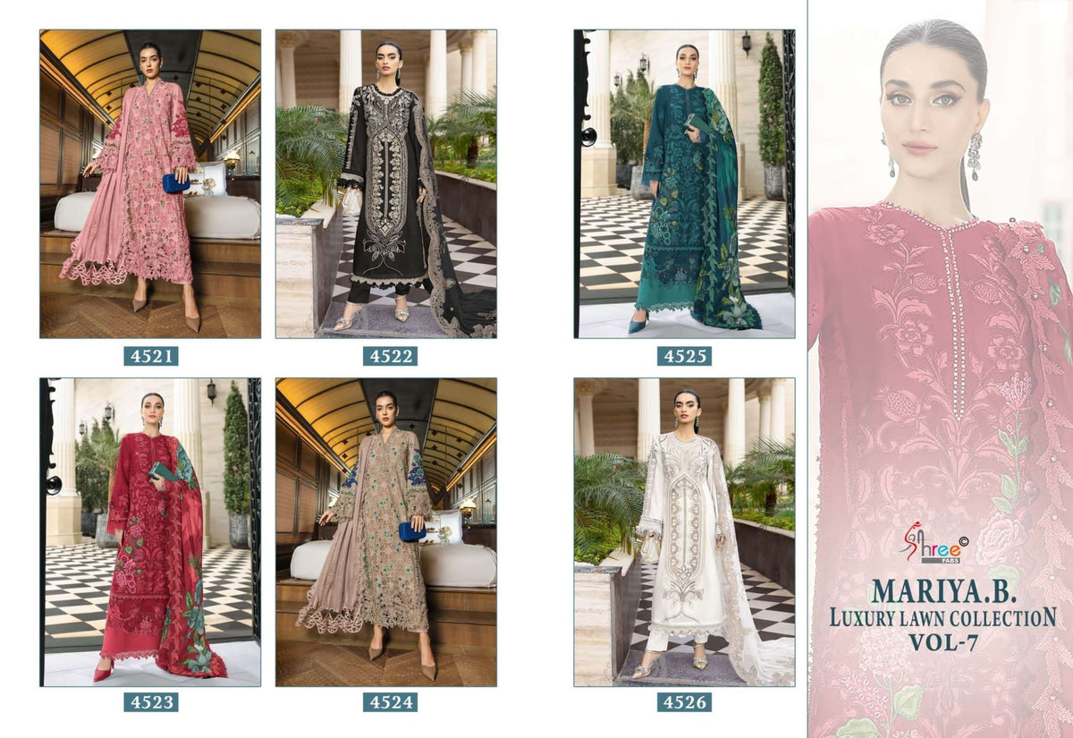 SHREE FAB Maria B Lawn Collection Vol-7 Cotton Embroidered Pakistani Suit - Amrah Wholesale