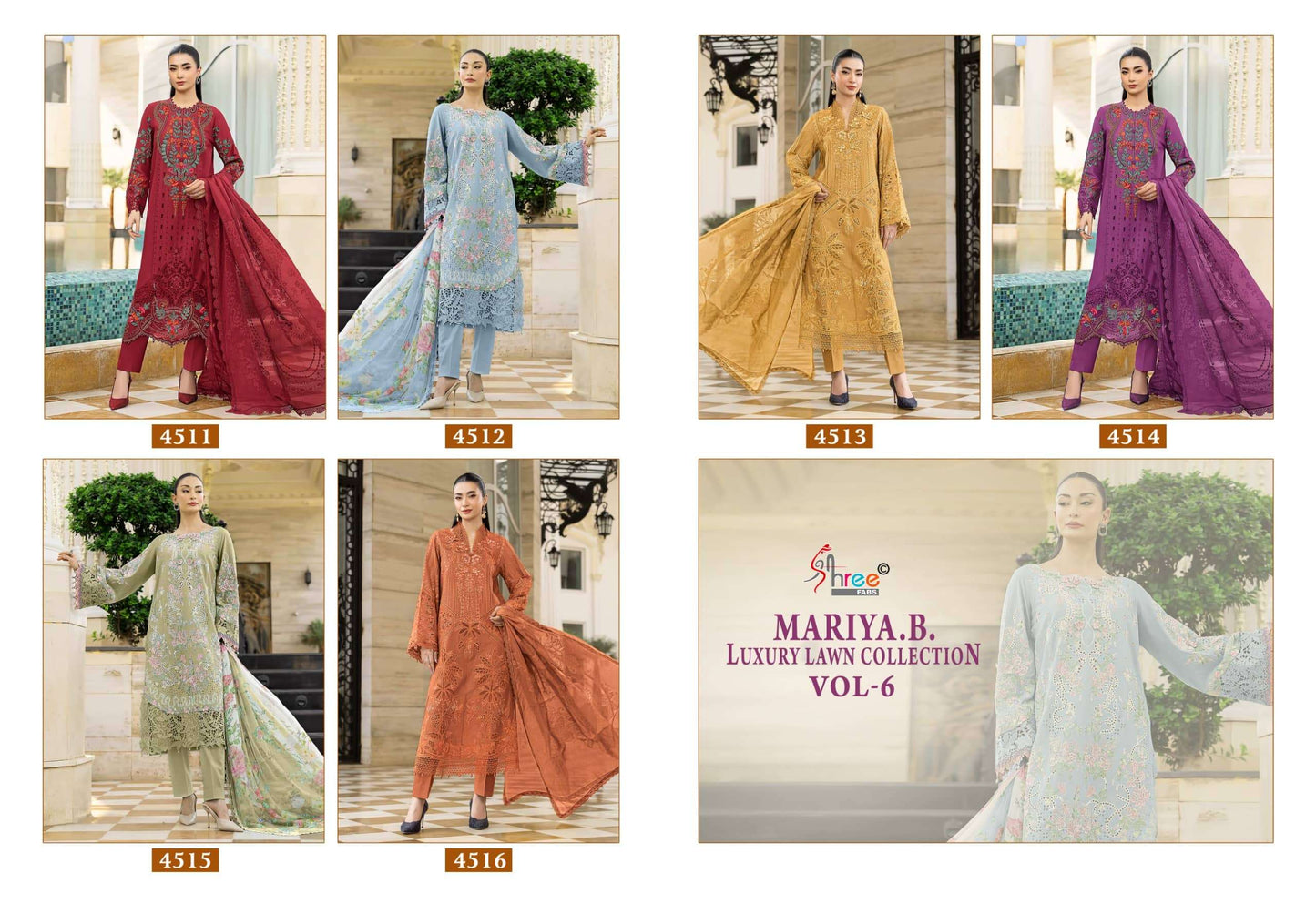 SHREE FAB Maria B Lawn Collection Vol-6 Cotton Printed Pakistani Suit