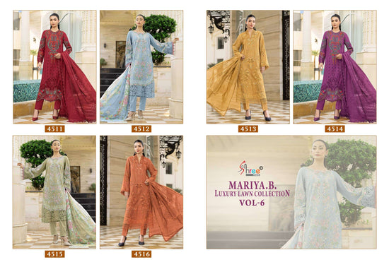 SHREE FAB Maria B Lawn Collection Vol-6 Cotton Printed Pakistani Suit