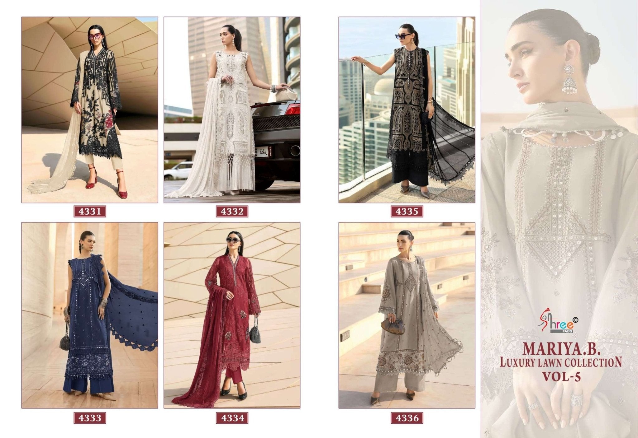 SHREE FAB MARIAB LUXURY LAWN VOL - 05 Cotton Pakistani Suit - Amrah Wholesale
