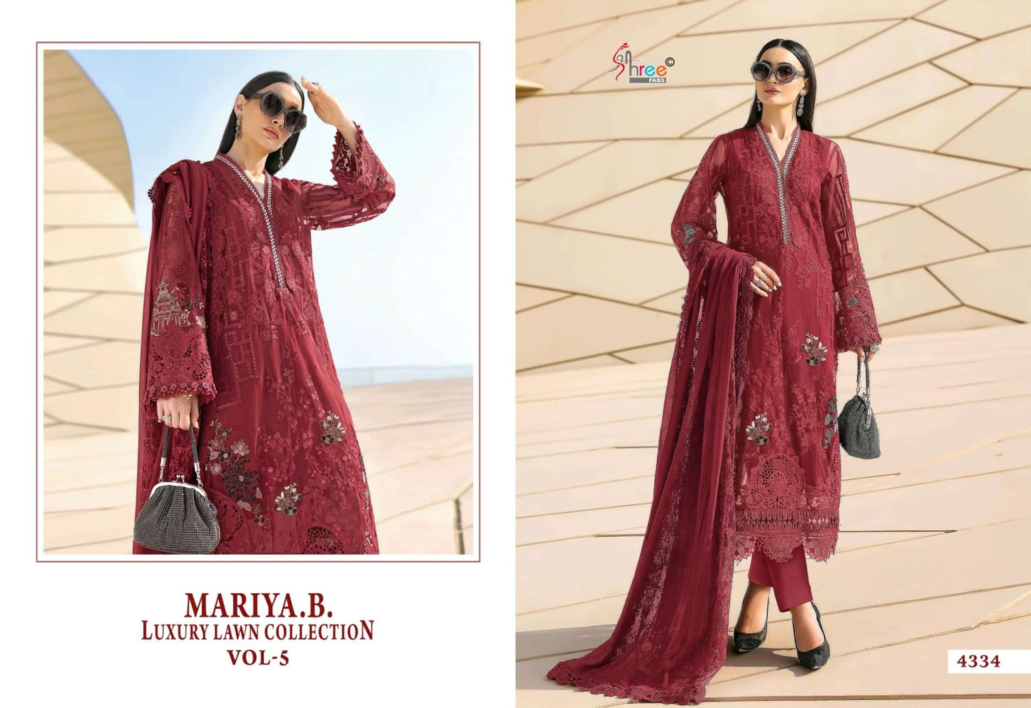 SHREE FAB MARIAB LUXURY LAWN VOL - 05 Cotton Pakistani Suit - Amrah Wholesale