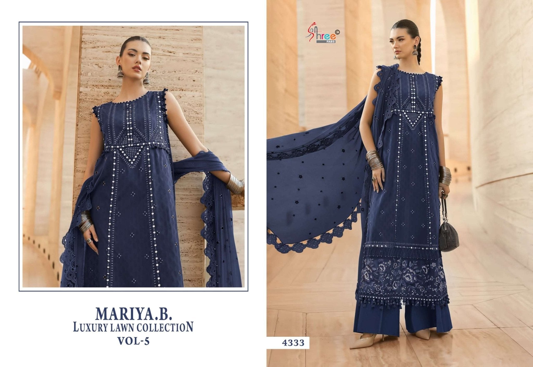 SHREE FAB MARIAB LUXURY LAWN VOL - 05 Cotton Pakistani Suit - Amrah Wholesale