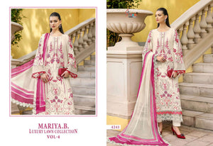 Shree Fab Mariya B Lawn Cotton Embroidery Pakistani Suit - Amrah Wholesale