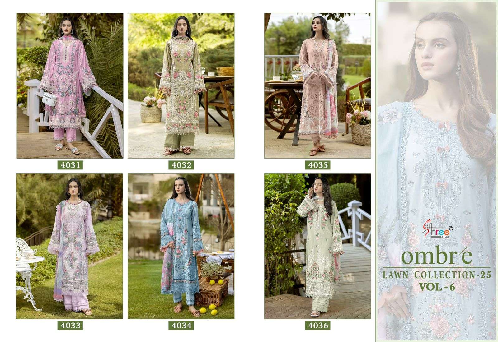 Shree Fab Ombre Lawn Collection Vol-06