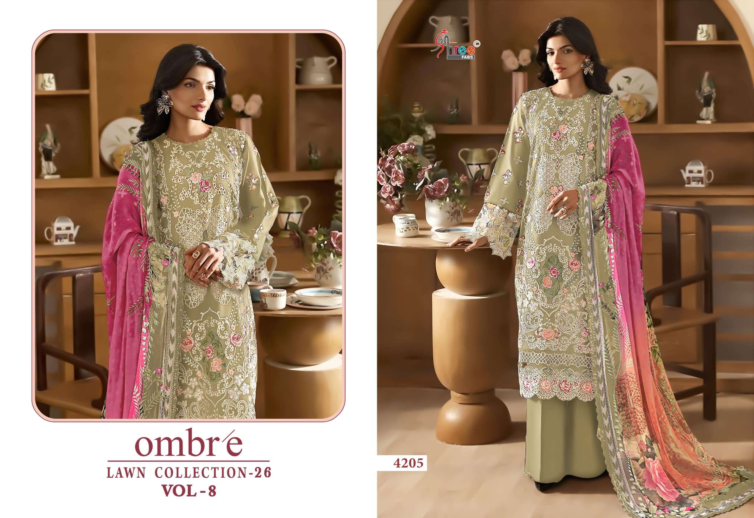 Shree Fab Ombre Lawn Collection Vol - 08 - Amrah Wholesale