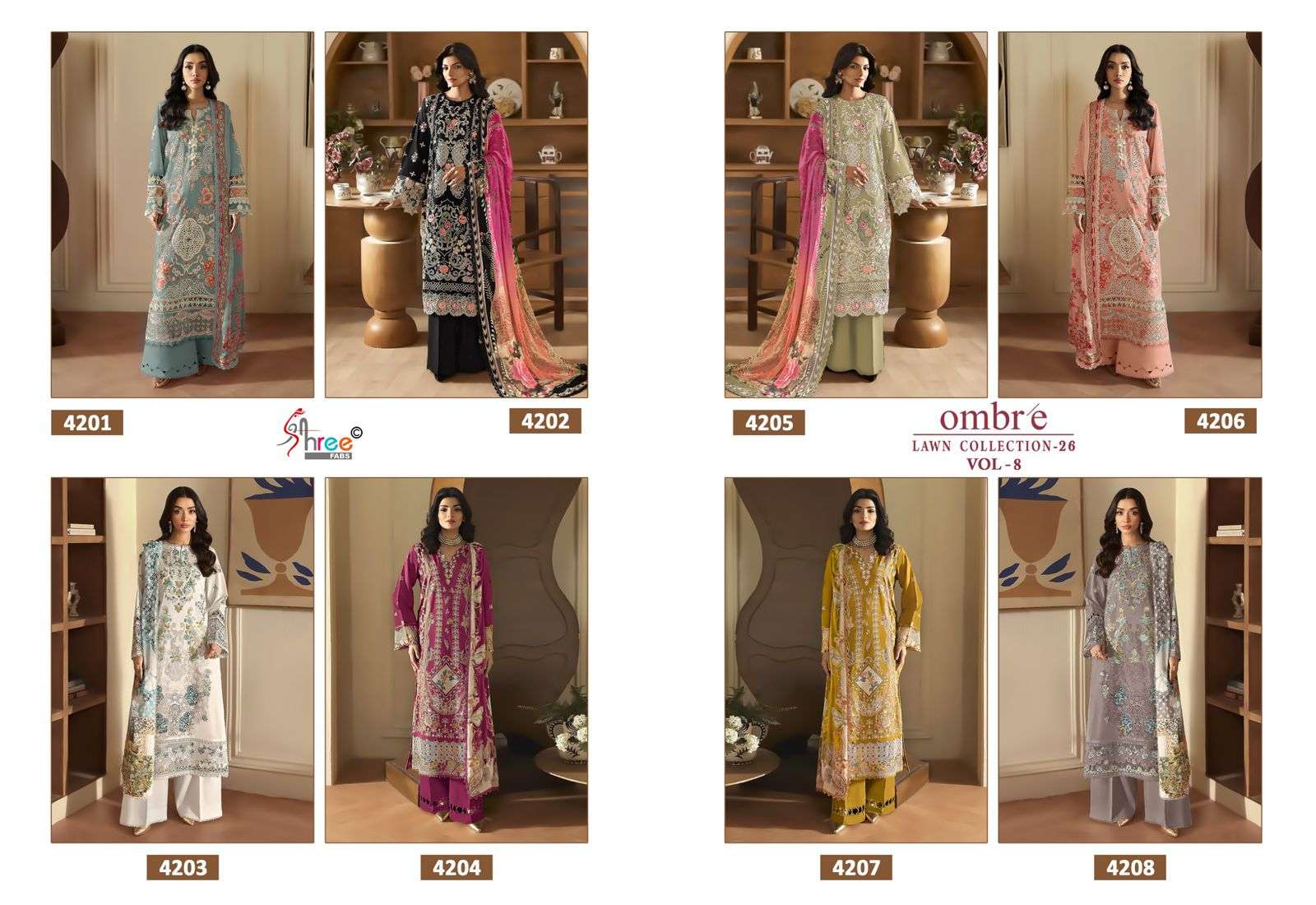 Shree Fab Ombre Lawn Collection Vol - 08 - Amrah Wholesale